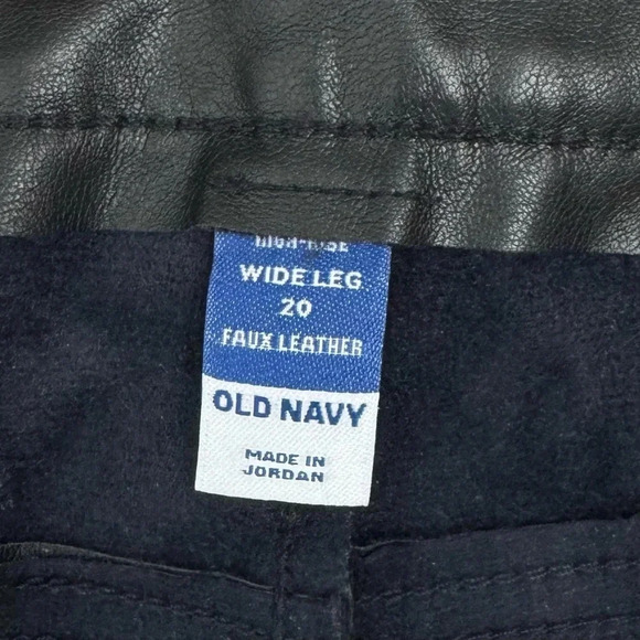 NWOT Old Navy Women’s Wide Leg Faux Leather Pants Plus Size 20 Black High Rise - Picture 4 of 6